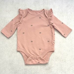 1 pc. Pink Ruffled Long Sleeve Baby Onesie